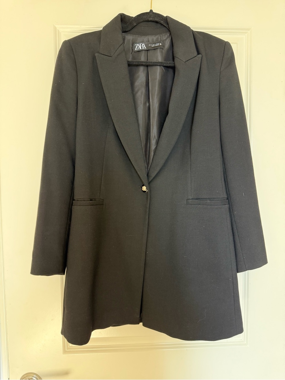 Zara Women's Black Single-Button Blazer Coat